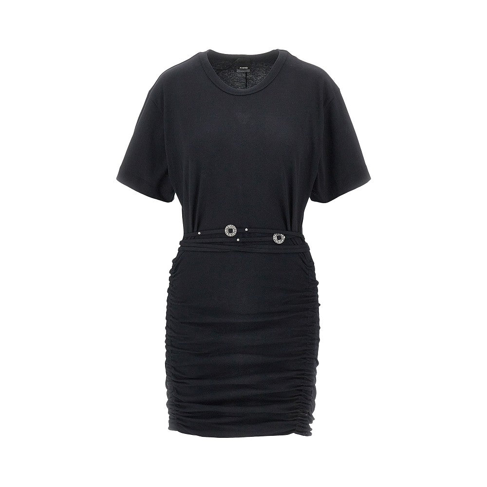 jersey mini dress with belt