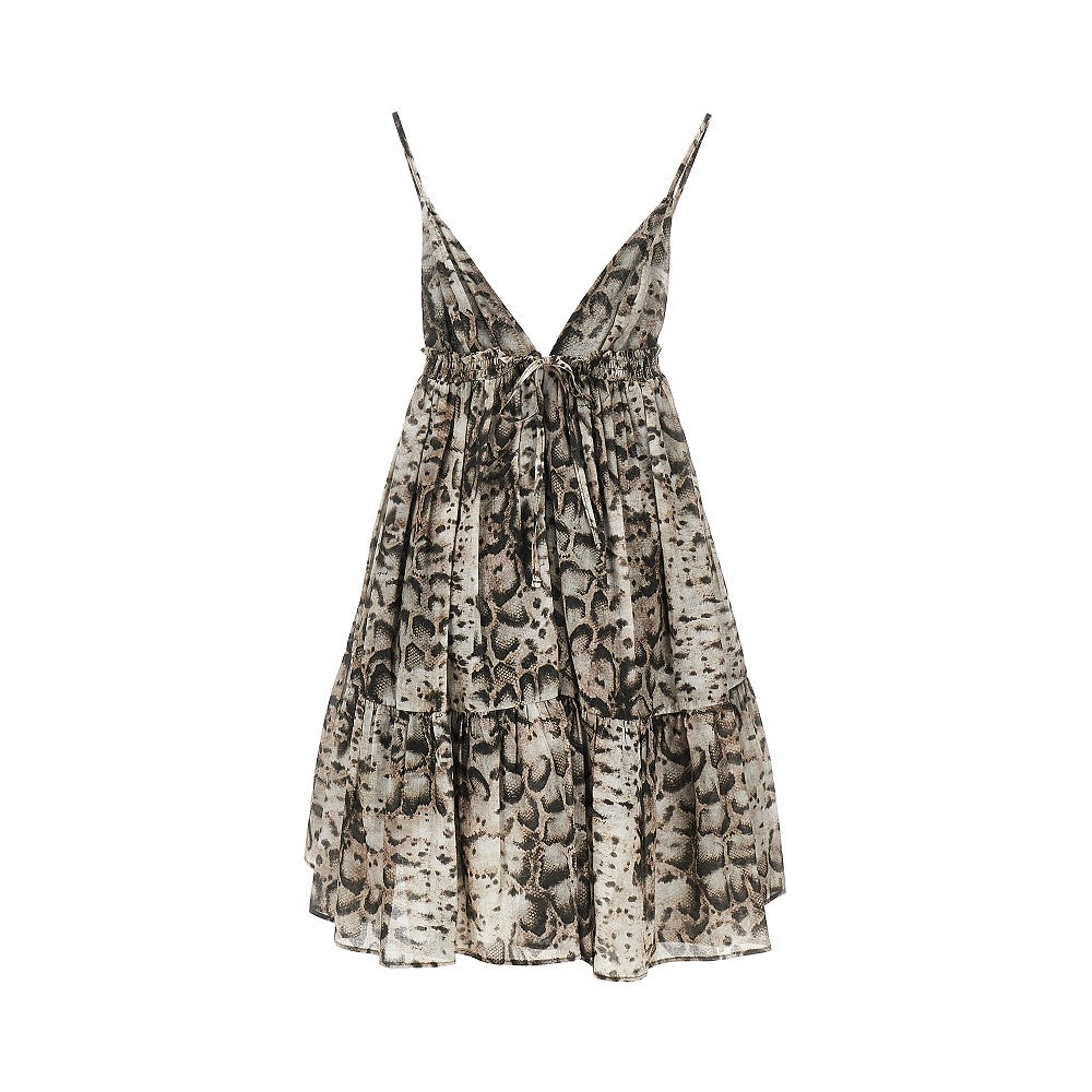 PINKO 38 snake-print muslin mini dress
