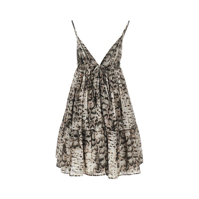 snake-print muslin mini dress