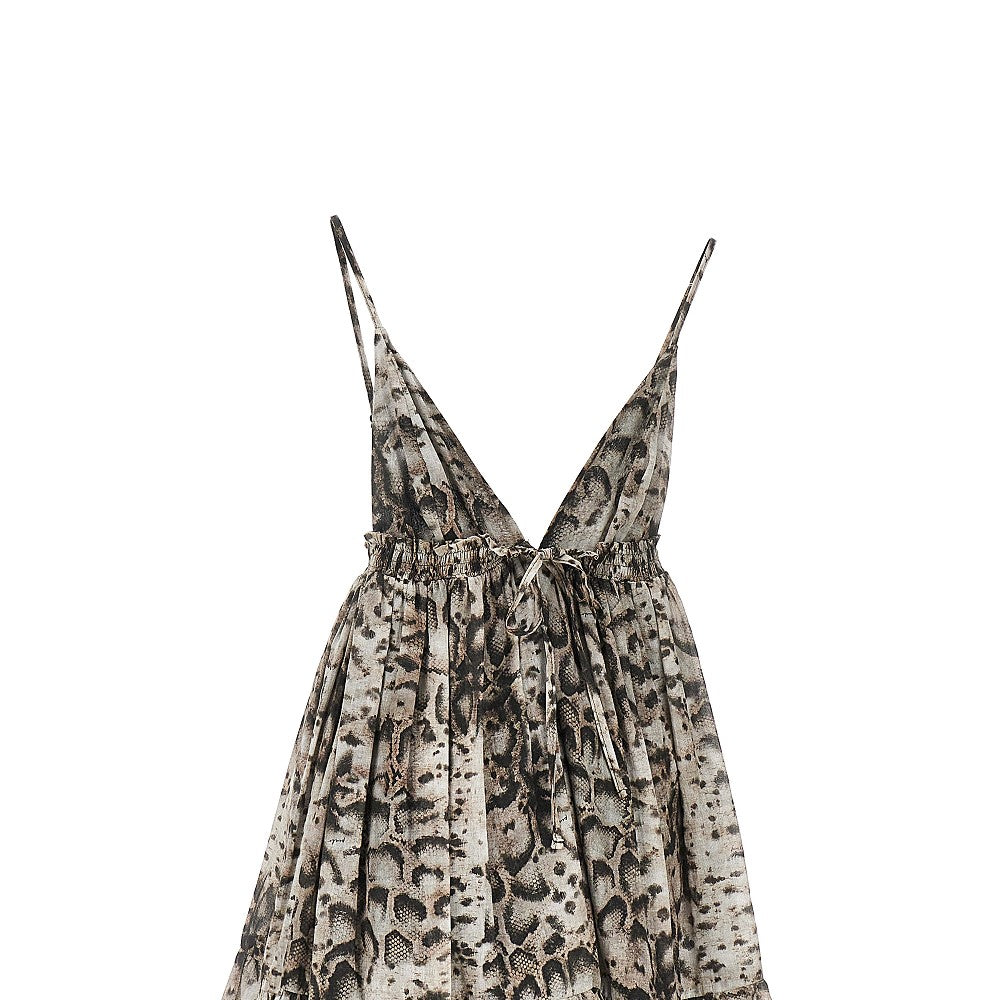 PINKO 38 snake-print muslin mini dress