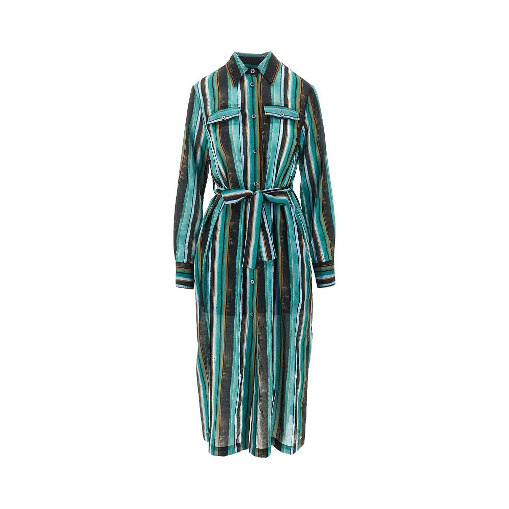 PINKO 40 printed muslin midi shirt dress