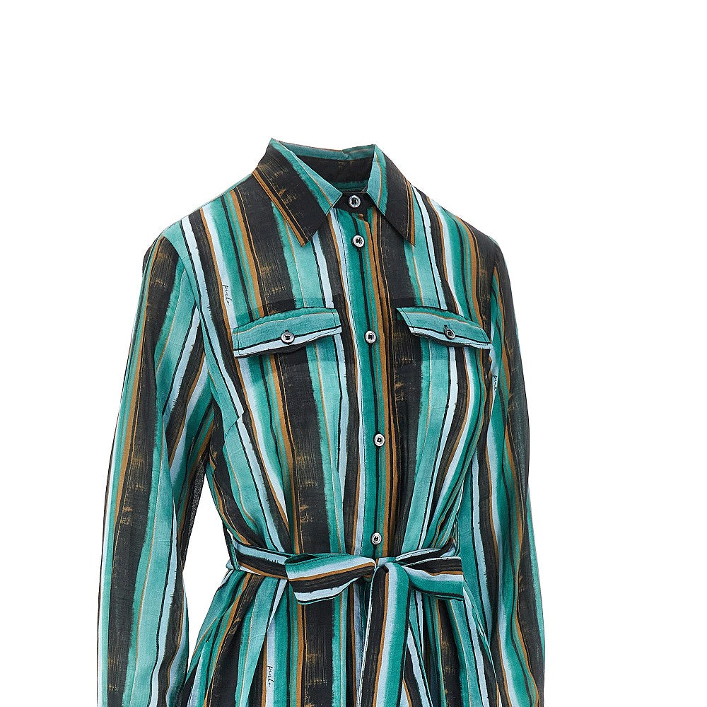PINKO 40 printed muslin midi shirt dress