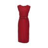 crepe midi dress with belt