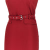 crepe midi dress with belt