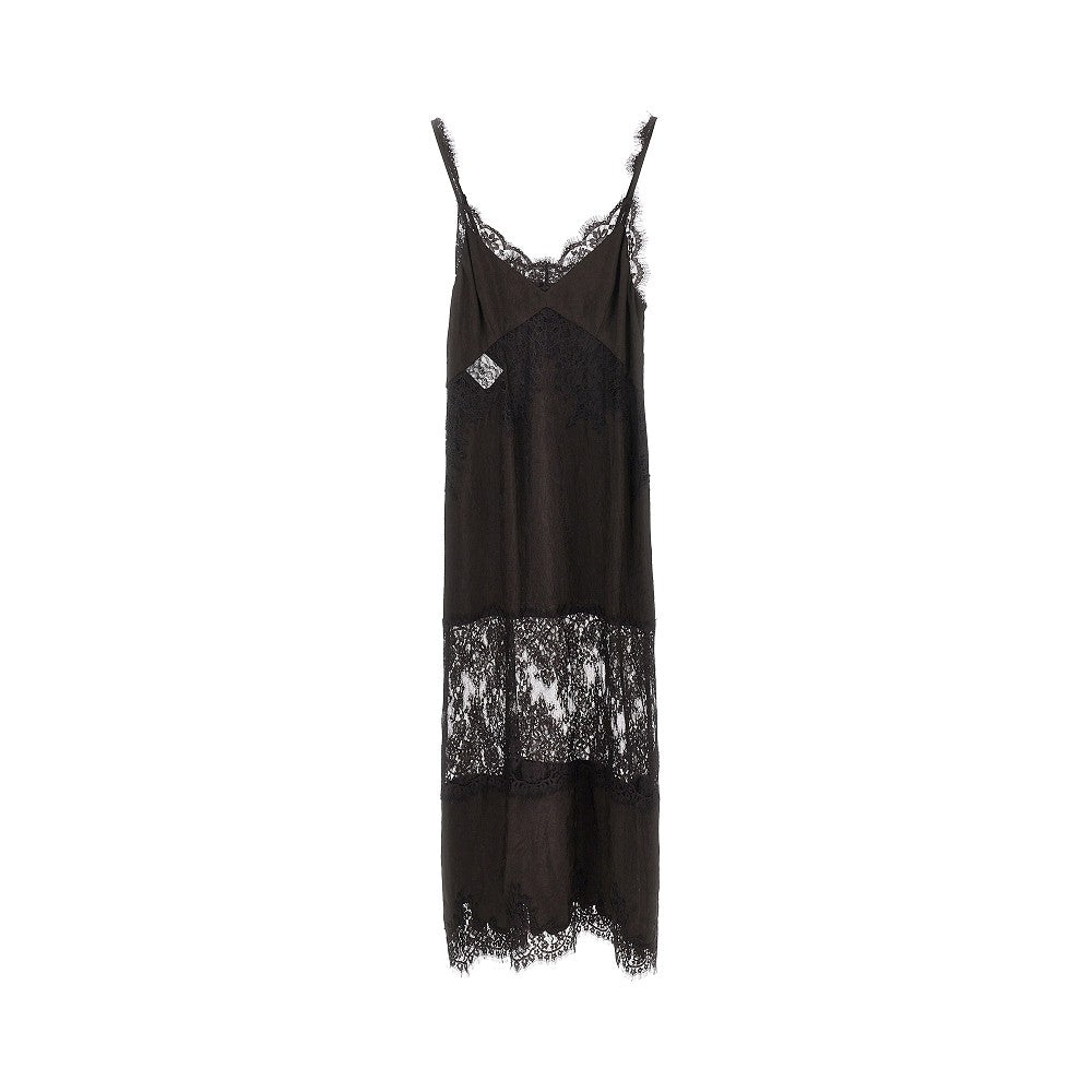 jacquard fabric and lace slipdress