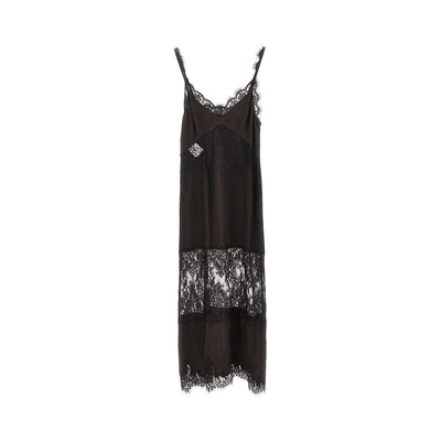 jacquard fabric and lace slipdress