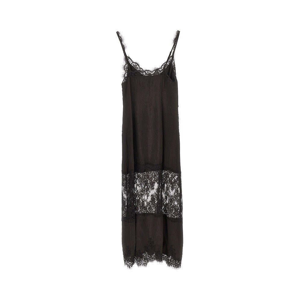 jacquard fabric and lace slipdress