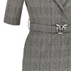 wool-blend midi dress with check motif