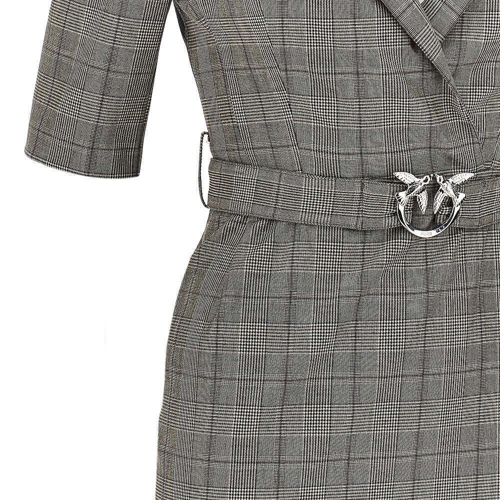 wool-blend midi dress with check motif