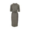 wool-blend midi dress with check motif