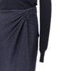 knitted midi skirt with pinstriped skirt