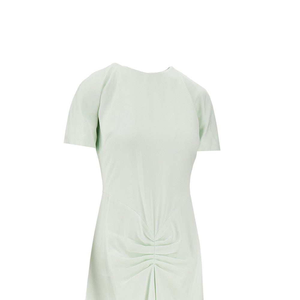 VICTORIA BECKHAM 10 crepe satin gathered midi dress