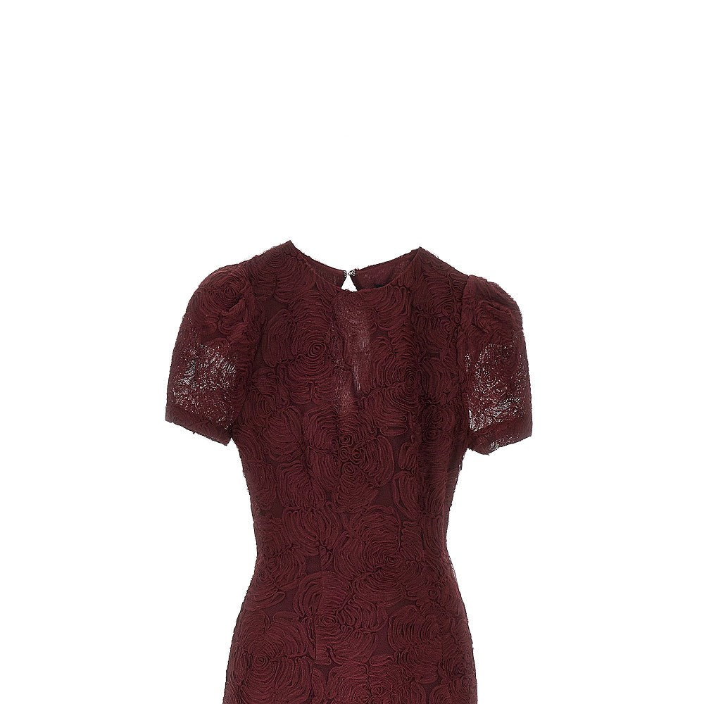floral mesh ankle-length dress