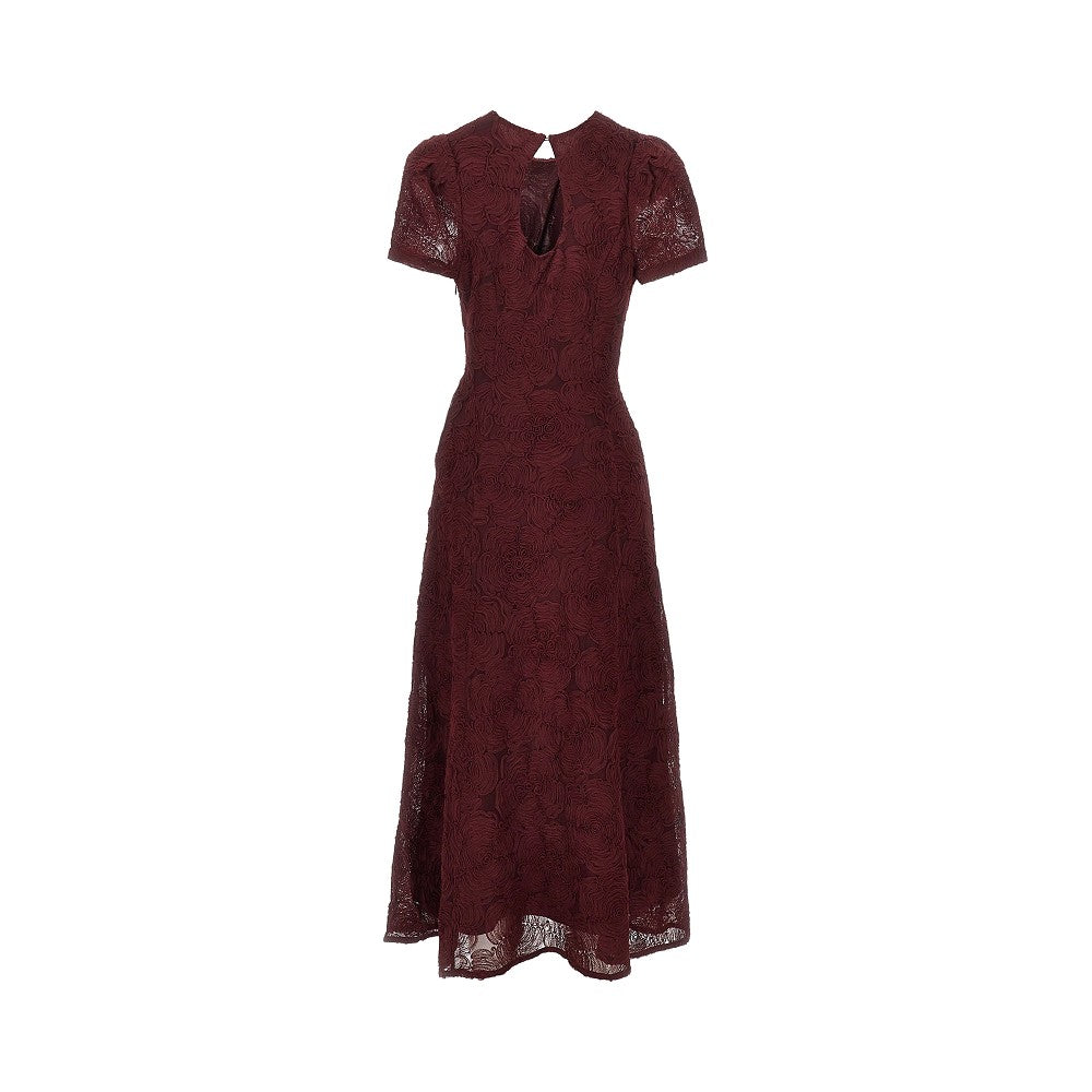 floral mesh ankle-length dress