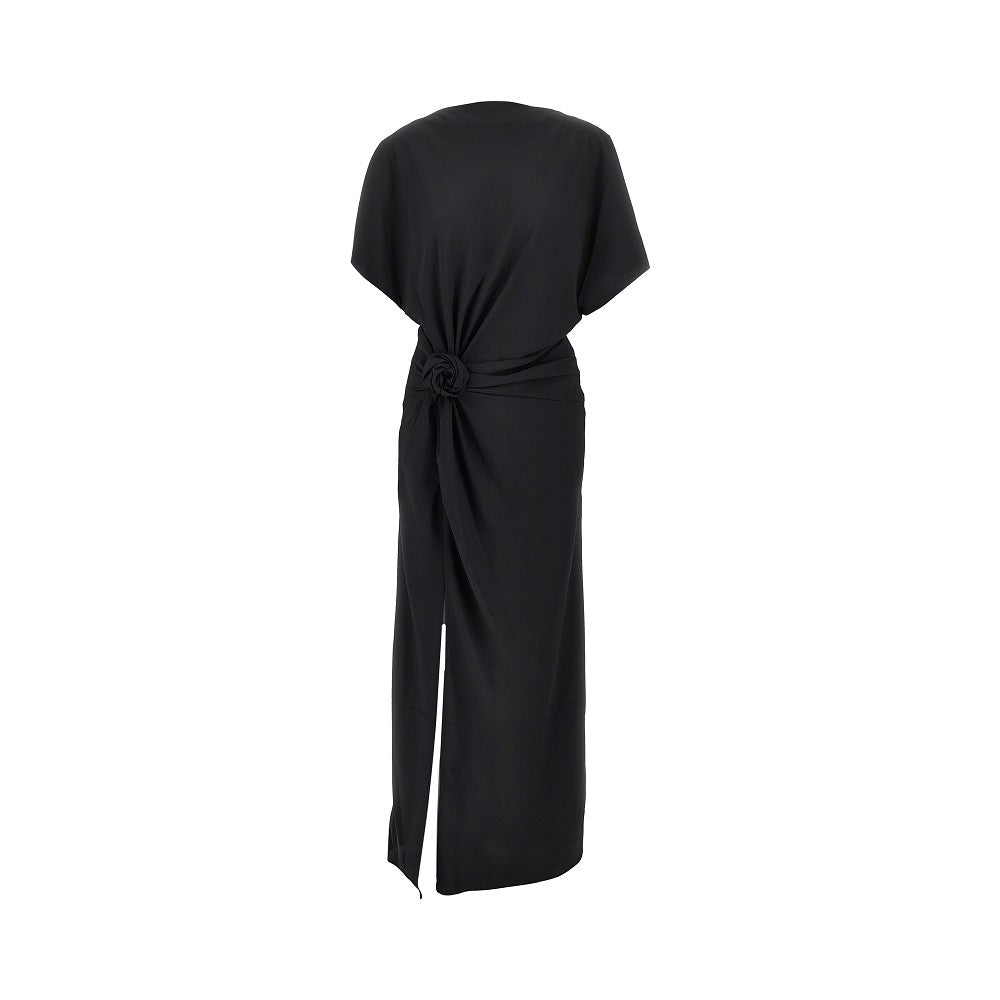 ROTATE 36 slit long dress with rose detail