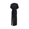 slit long dress with rose detail