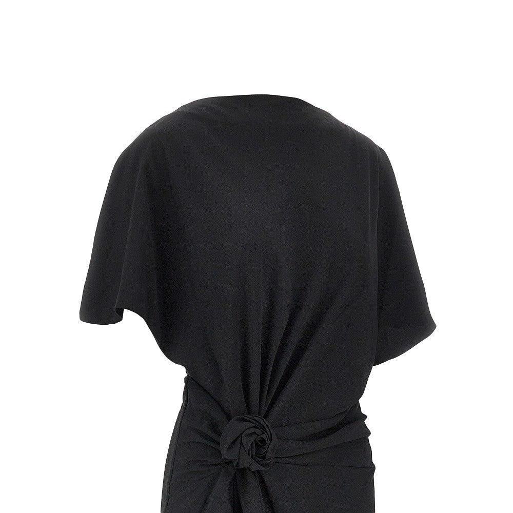 ROTATE 36 slit long dress with rose detail