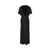 slit long dress with rose detail