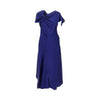 crepe back satin asymmetrical midi dress