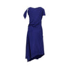 crepe back satin asymmetrical midi dress