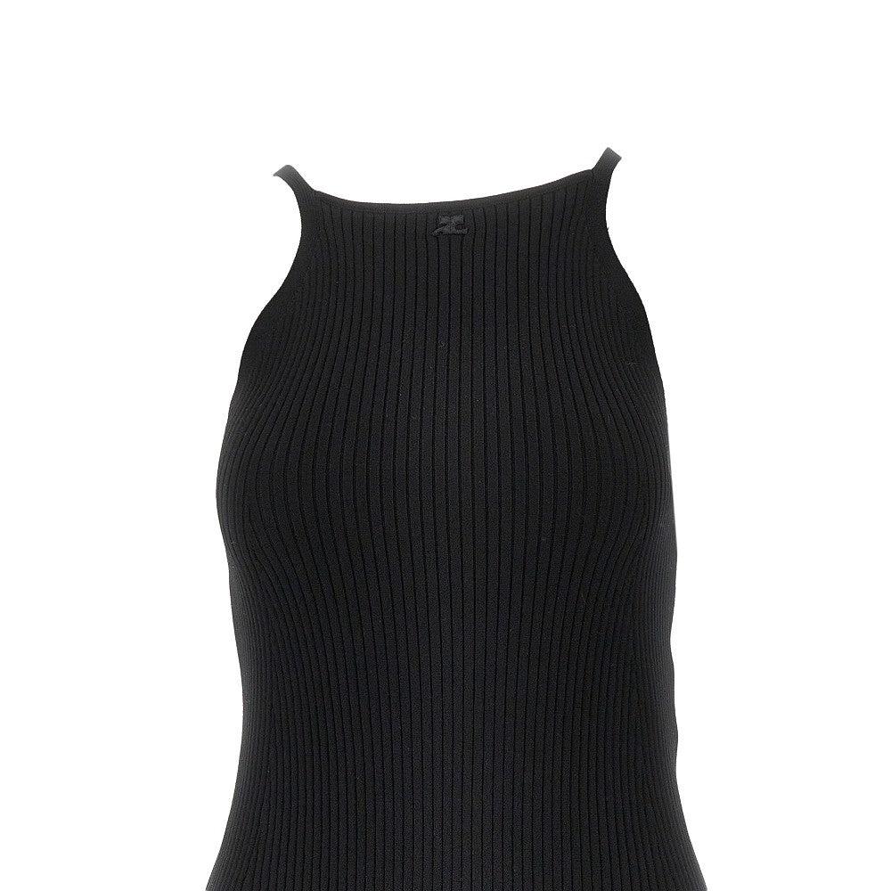 ribbed knit mini dress