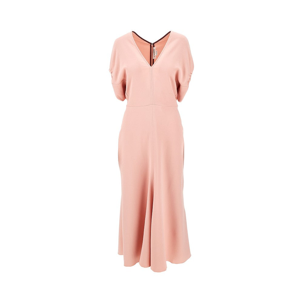 VICTORIA BECKHAM 6 cady midi dress with blouson sleeves