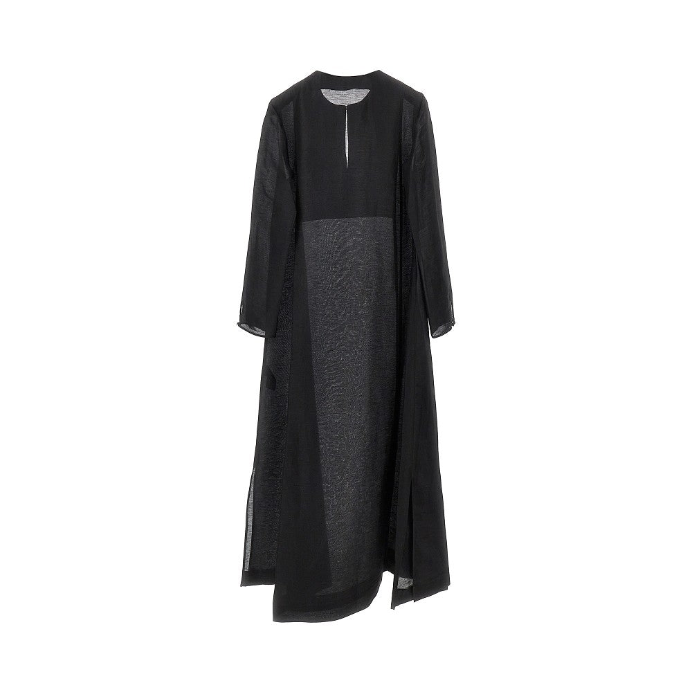 linen and silk caftan dress