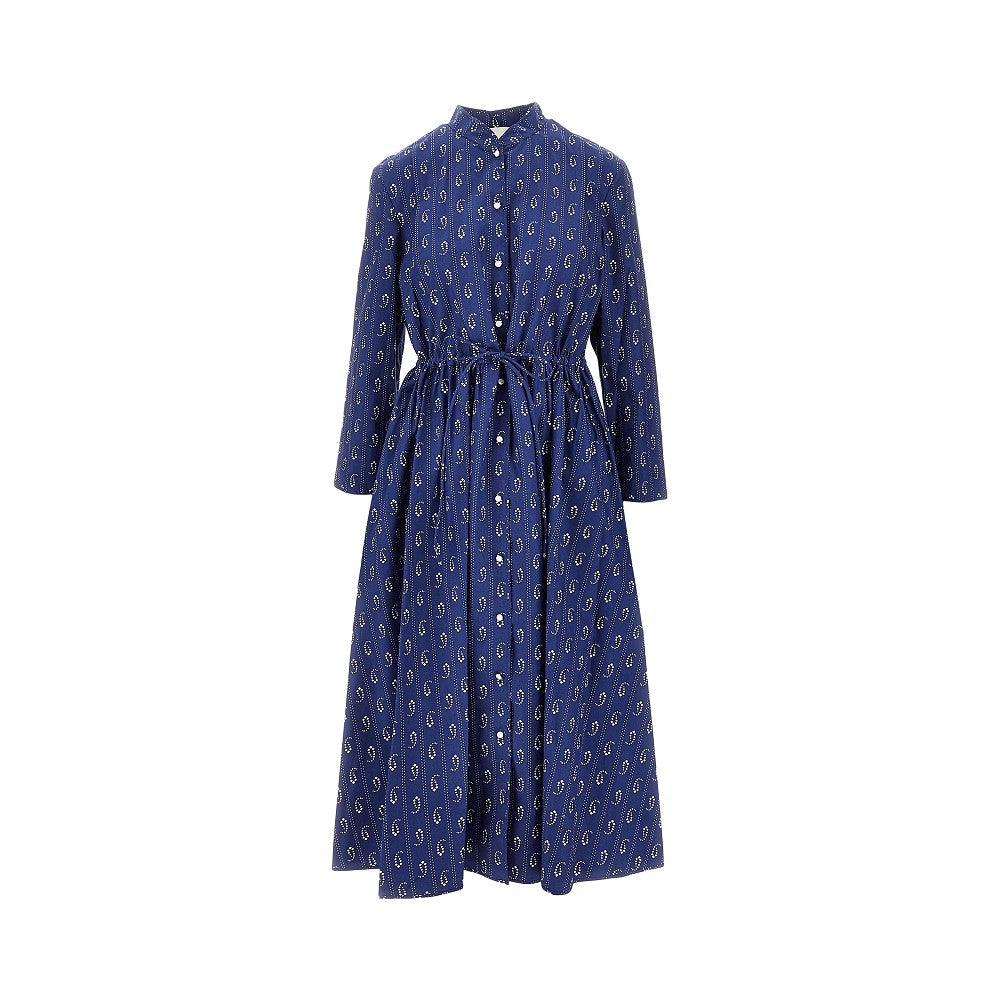 TORY BURCH 4 printed cotton midi shirtdress