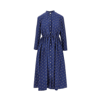 printed cotton midi shirtdress