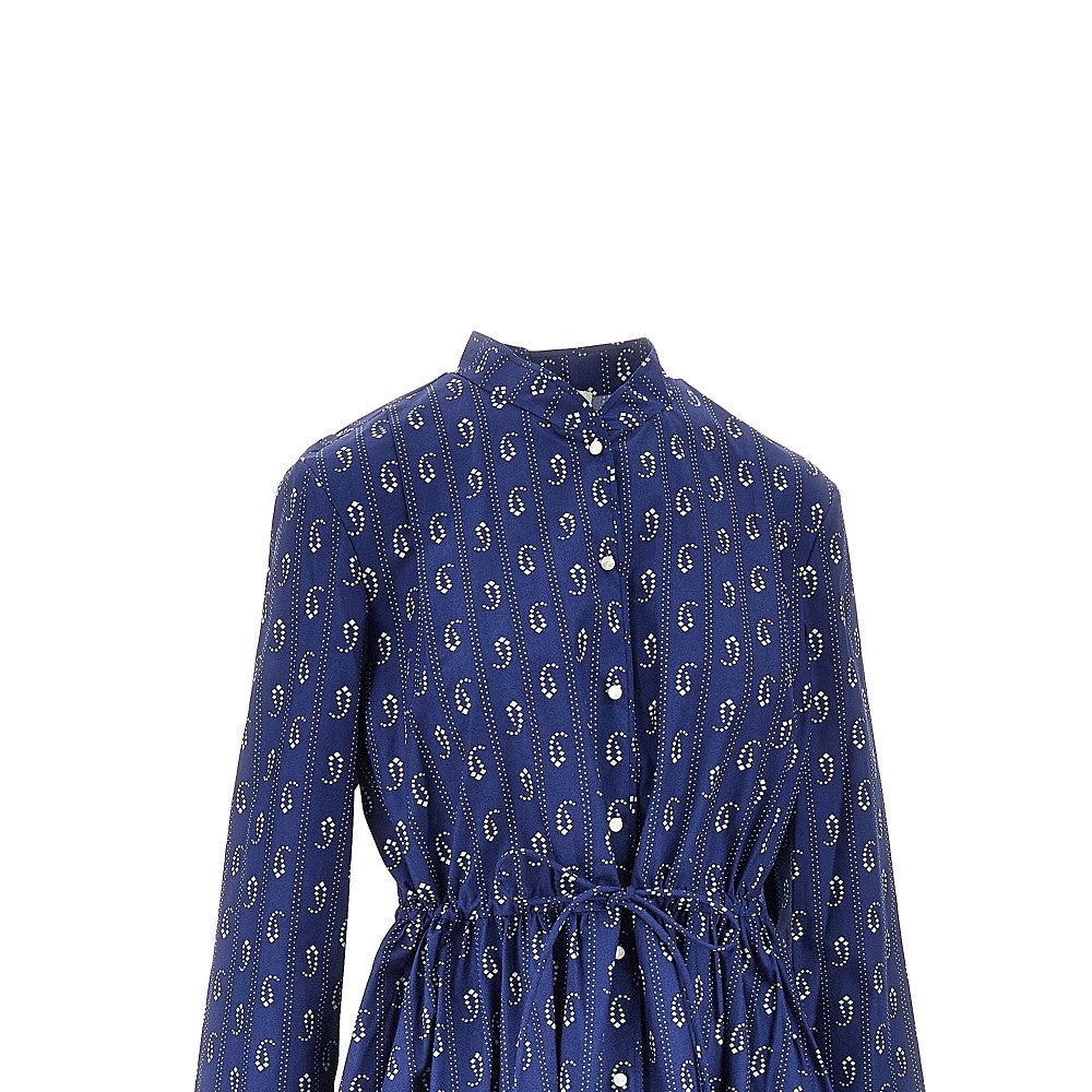 TORY BURCH 4 printed cotton midi shirtdress