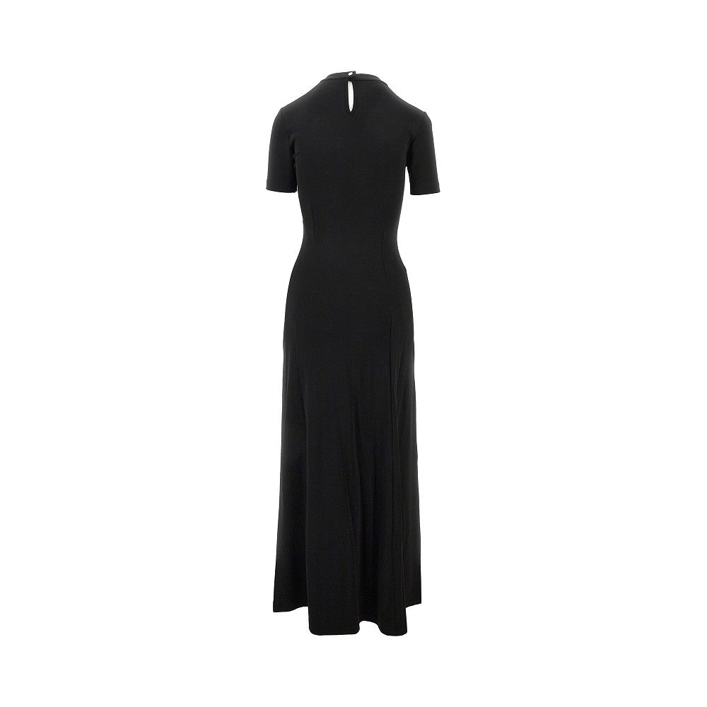 gathered jersey dress