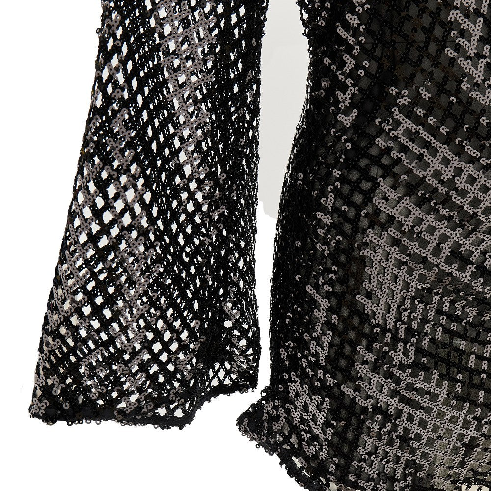 THE ATTICO 42 sequinned net mini dress