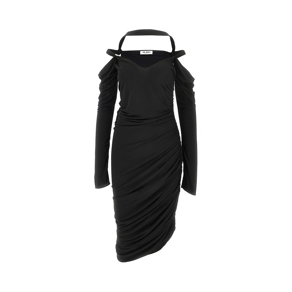 THE ATTICO 42 draped viscose midi dress