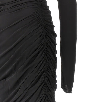 THE ATTICO 42 draped viscose midi dress