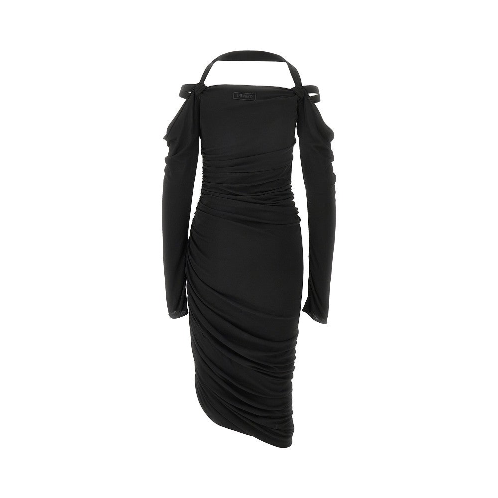 THE ATTICO 42 draped viscose midi dress