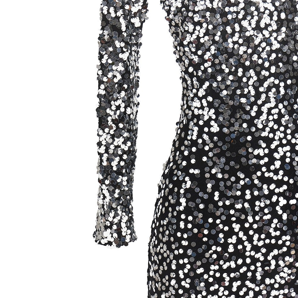 RABANNE 36 sequinned jersey long dress
