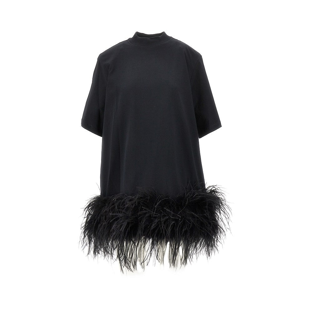THE ATTICO 42 jersey mini dress with feathers
