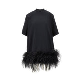 THE ATTICO 42 jersey mini dress with feathers