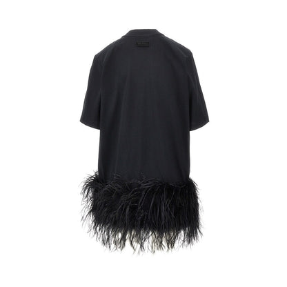 THE ATTICO 42 jersey mini dress with feathers