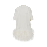 THE ATTICO 40 jersey mini dress with feathers