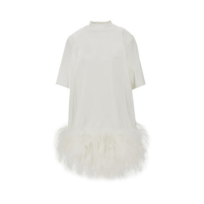 THE ATTICO 40 jersey mini dress with feathers