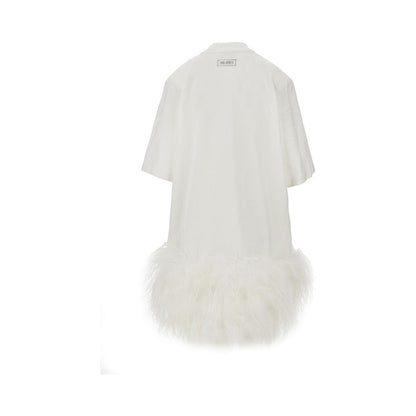 THE ATTICO 40 jersey mini dress with feathers