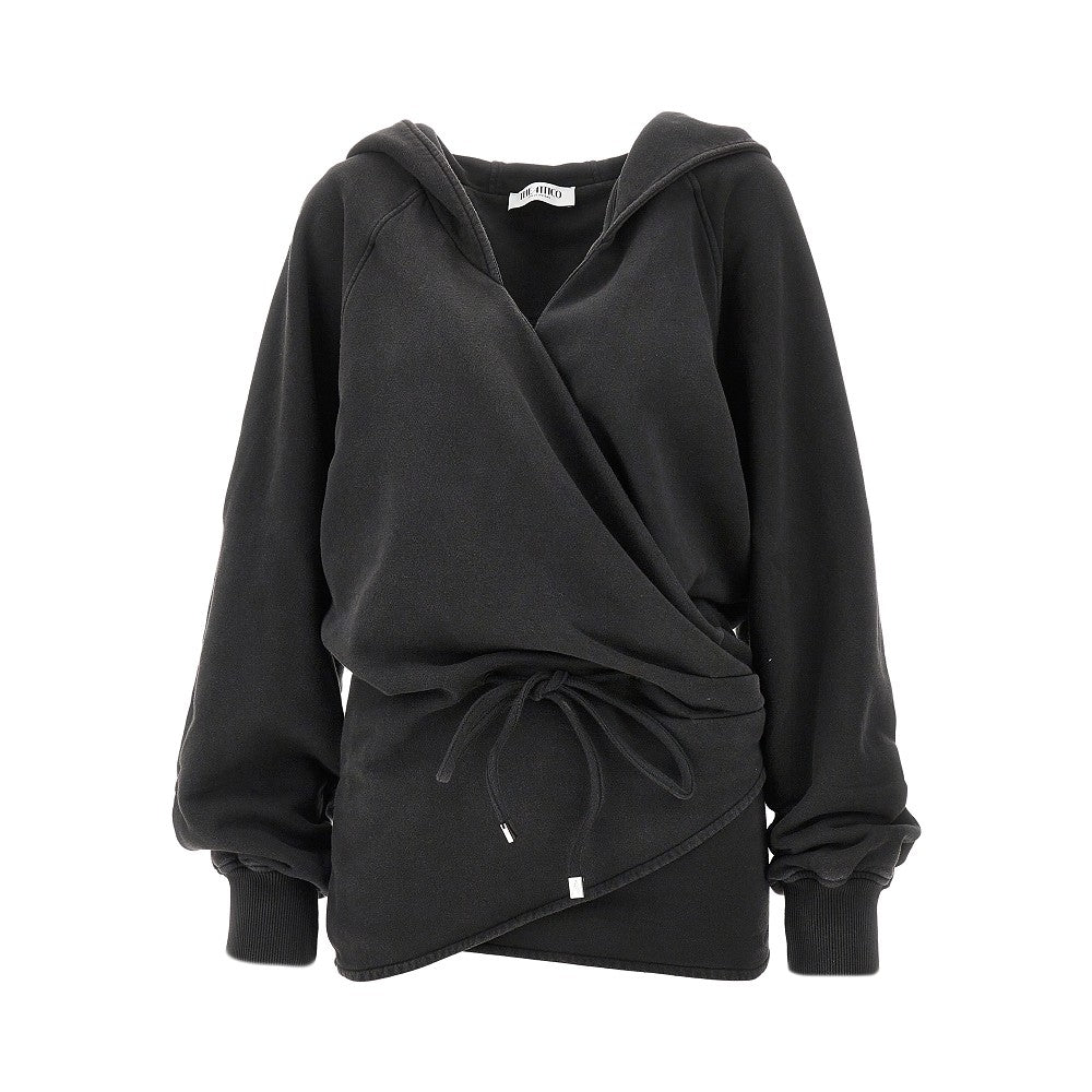 THE ATTICO 38 french terry wrap mini dress