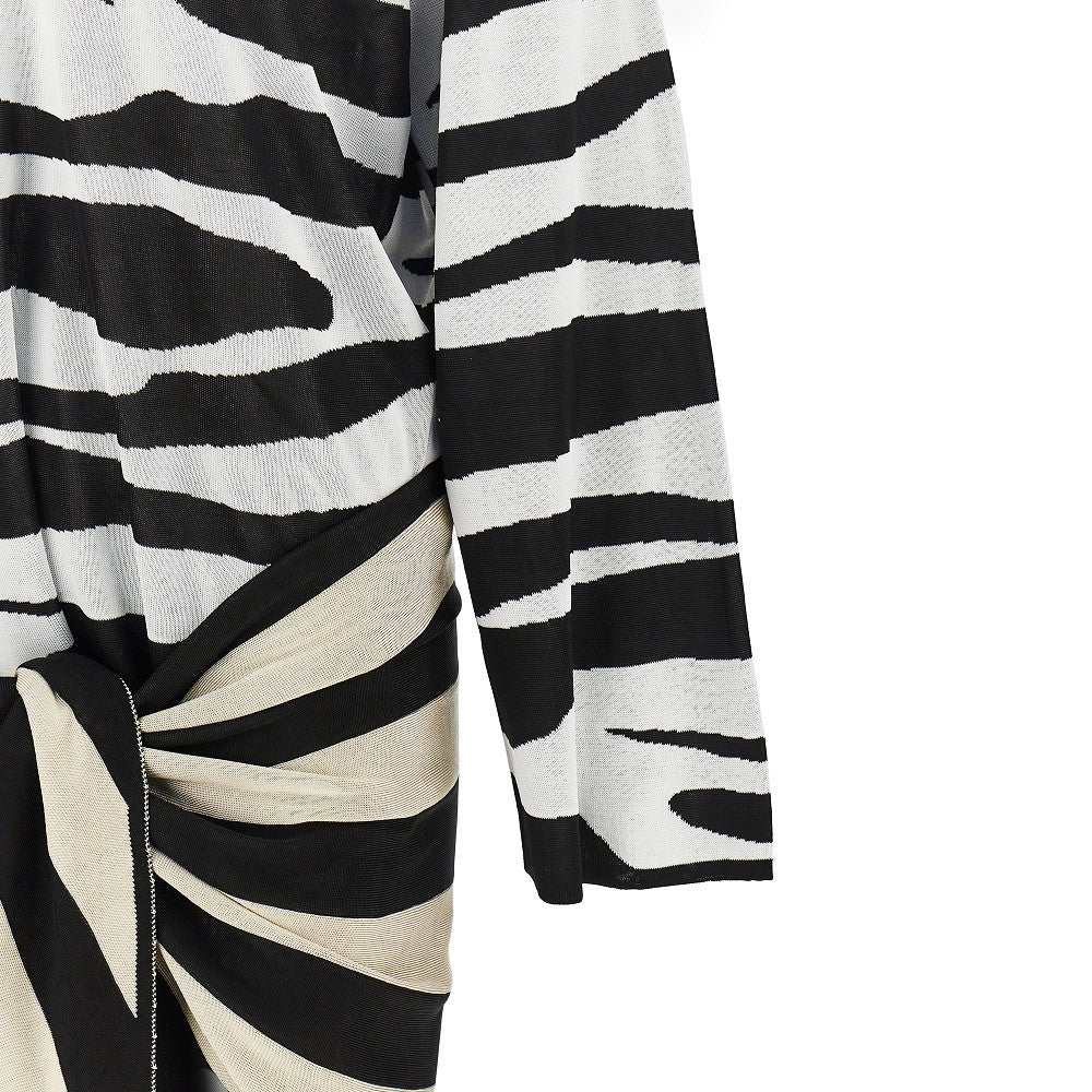 THE ATTICO 40 zebra striped knitted mini dress