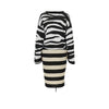 zebra striped knitted mini dress