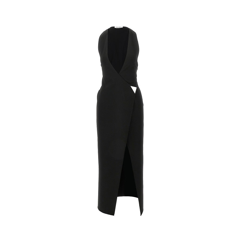 jersey midi wrap dress