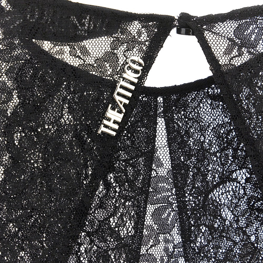 THE ATTICO 40 stretch lace midi dress