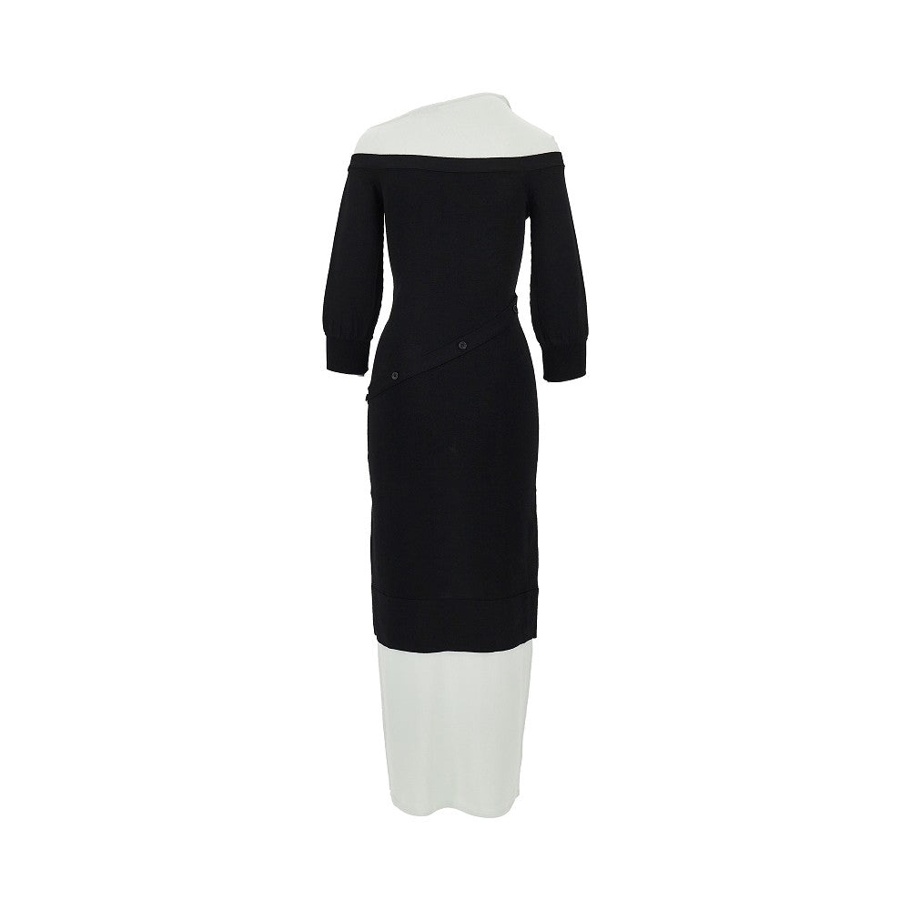 asymmetrical midi knitted dress