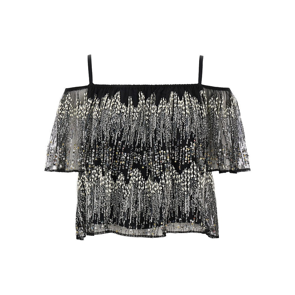 embroidered off-the-shoulder top