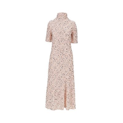 floral sequins embroidery midi dress